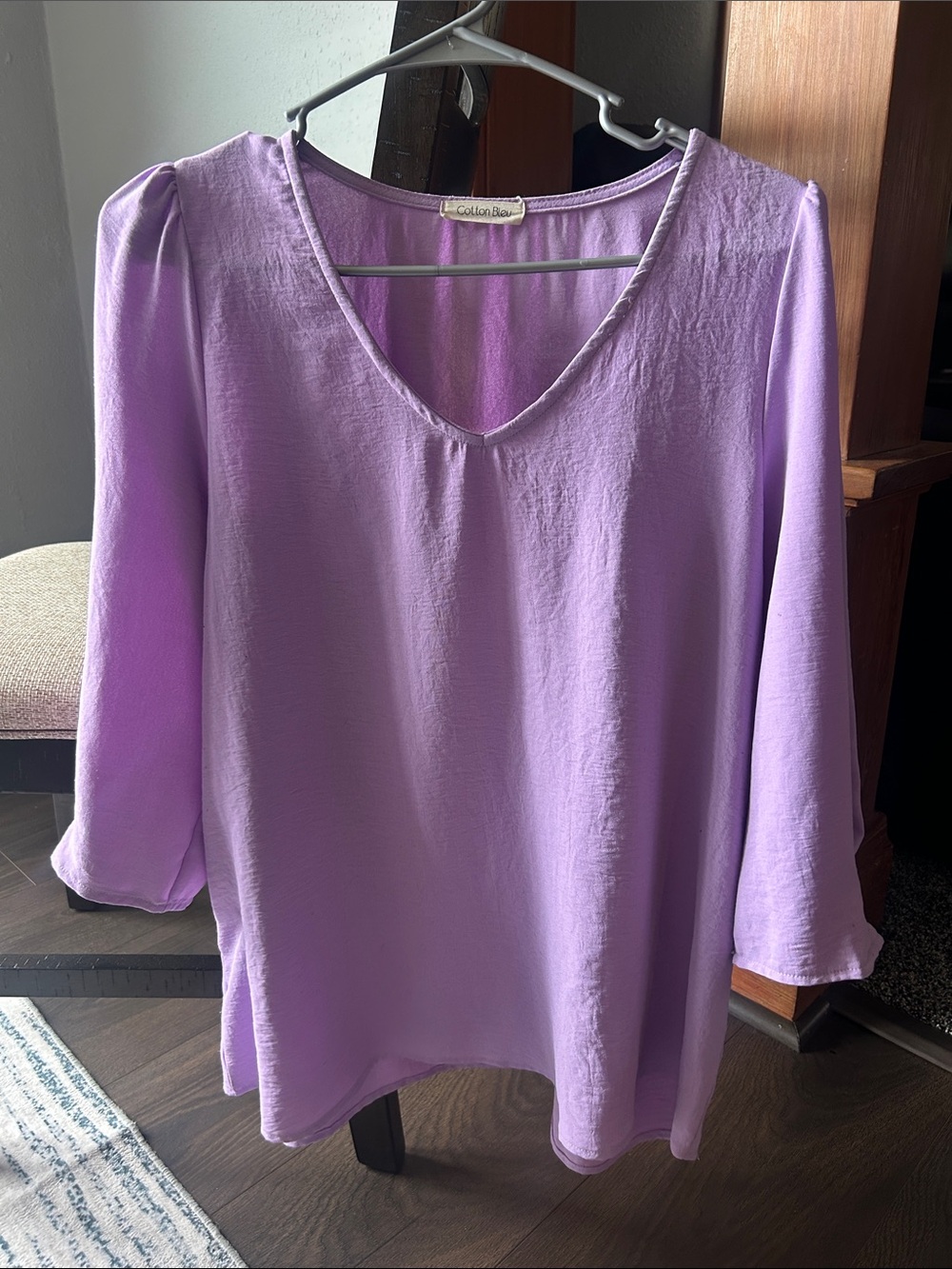Light Lavender V-Neck Tunic Top